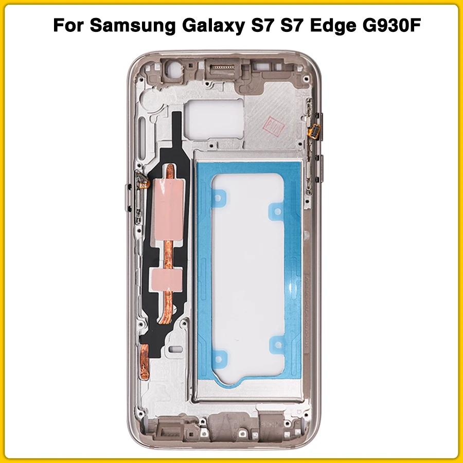 S7 полный корпус для samsung Galaxy S7 Edge G930F G935F средняя рамка Задняя крышка батареи с сенсорным стеклом наклейка на рассеиватель клей