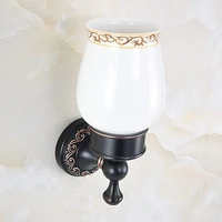 bathroom toothbrush holder ceramic single cup wall mounted black oil rubbed brass bathroom accessories tba454