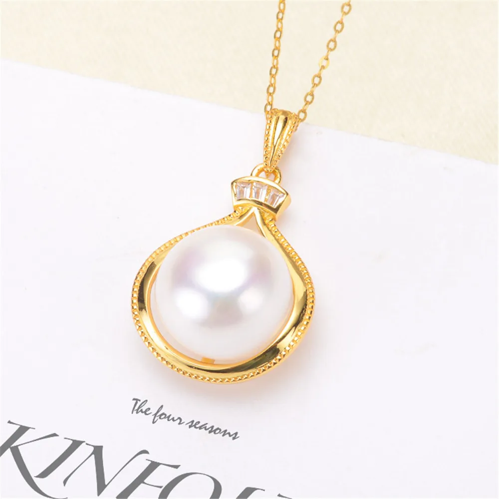 

Real S925 Sterling Silver Pendant Mountings Findings Jewelry Mounts Settings Accessories Parts for Pearl bead No Pearl No Chain