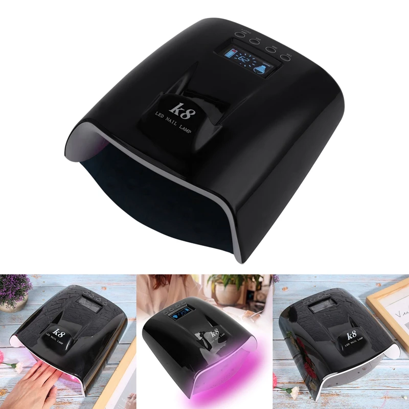 

60W Rechargeable UV LED Smart Power Nail Drying Lamp Professional Handle Quick-Drying Gel Polisher Black