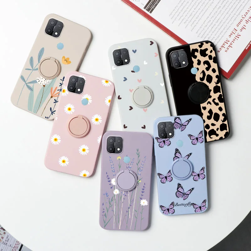 Чехол для OPPO A15 4G с милым котом чехол кольцом-держателем задняя крышка oppo a15 A a 15 A15s