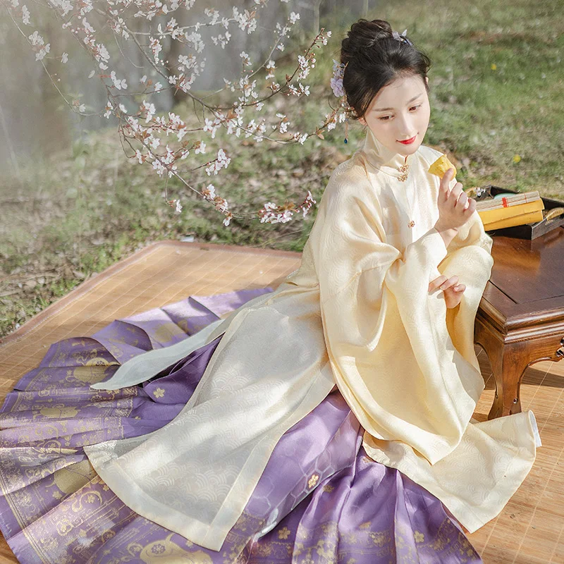 

New Women Embroidery Hanfu Folk Fairy Dress Chinese Traditional Female Costumes Ming Dynasty Ancient Clothes Multicolor VO858