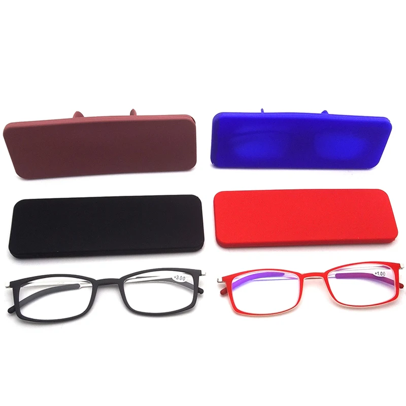 

New Ultra Thin Portable Reading Glasses Women Men TR90 Lightweight Computer Mini Presbyopia Eyeglasses Diopter +1.0 To +3.5