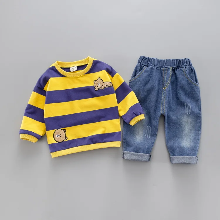 2 шт./компл. Детские хлопковые футболки с принтом медведя | Детская одежда и обувь