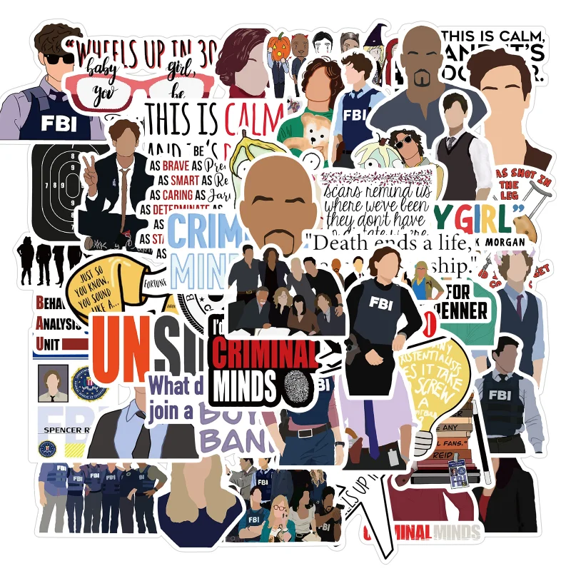 

10/30/50pcs 10/30/50pcs New American Criminal mind sticker personalized decoration suitcase skateboard waterproof PVC stickers