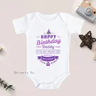 Хлопковые детские комбинезоны, боди с коротким рукавом для младенцев, боди на день рождения, папа, комбинезон для маленьких мальчиков и девочек, одежда, подарок для папы