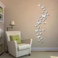 12pcs 3d mirrors butterfly wall stickers decal wall art removable room party wedding decor home deco wall sticker for kids room