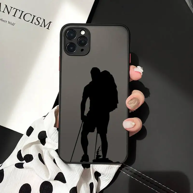 

Backpacker Phone Case Matte Transparent for iPhone 7 8 11 12 s mini pro X XS XR MAX Plus cover funda