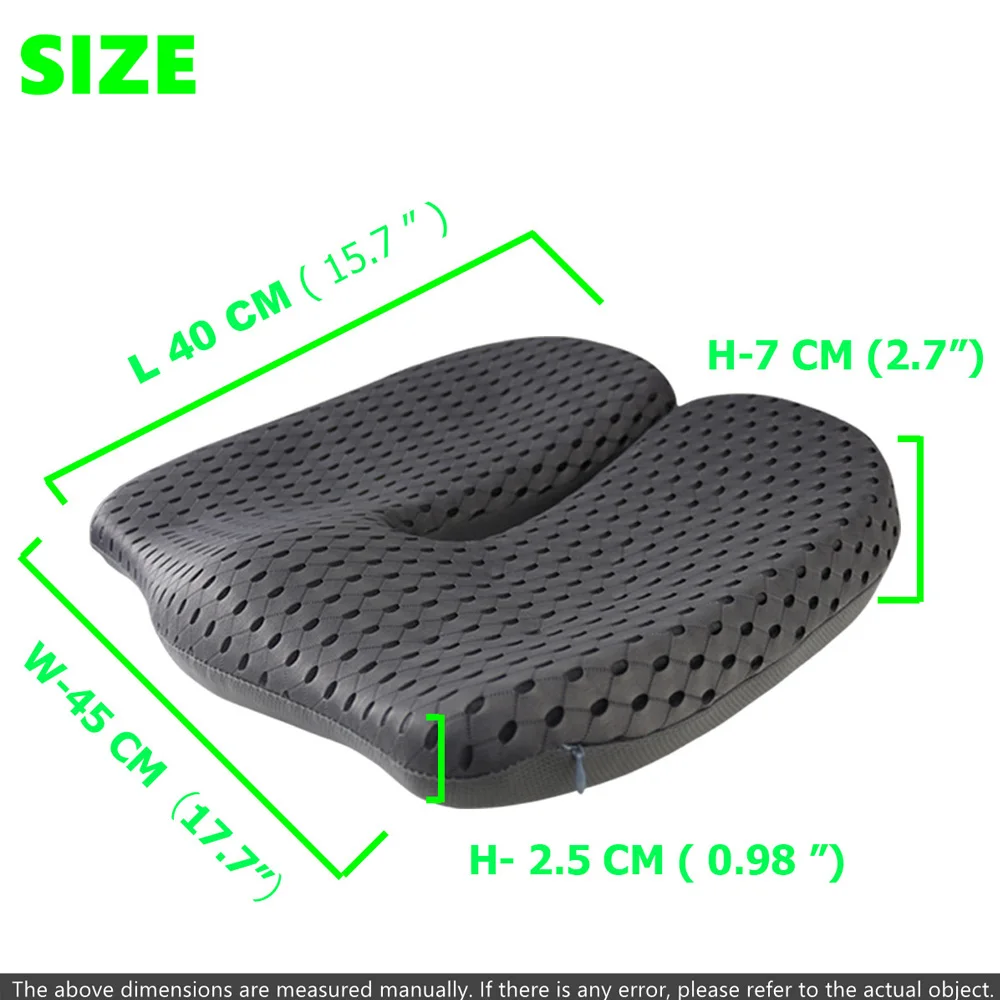 

Non-Slip Memory Foam Seat Cushion For Back Pain Coccyx Orthopedic Car Office Chair Wheelchair Support Tailbone Sciatica Relief