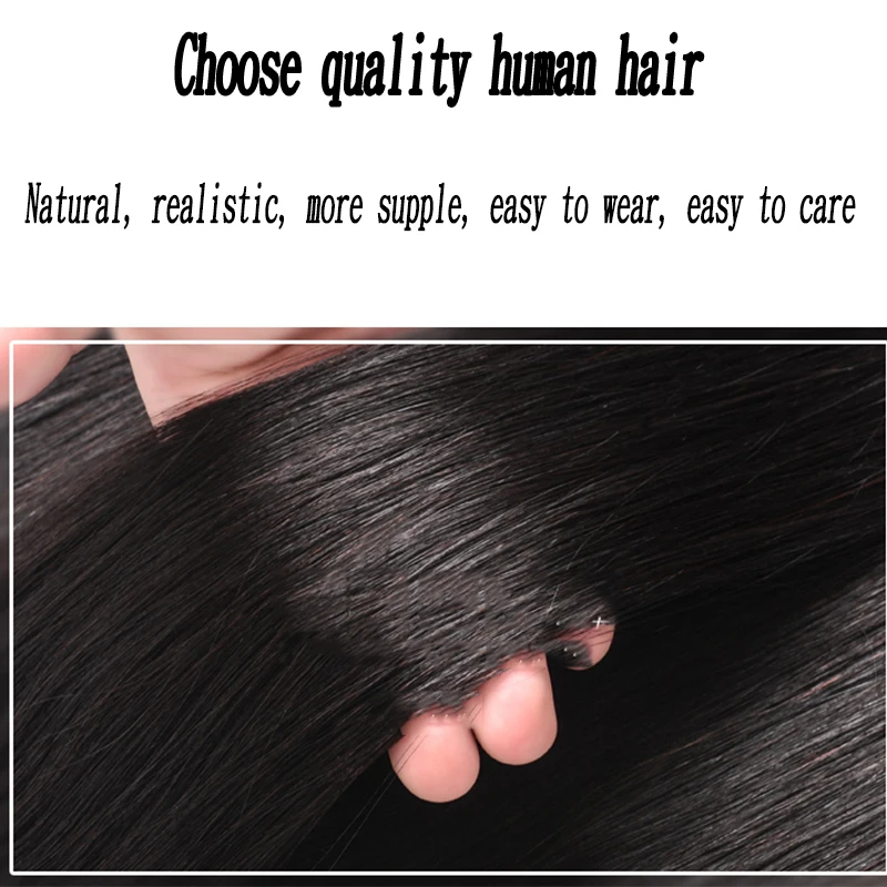 Термостойкие синтетические накладные волосы черного и коричневого цвета прямые