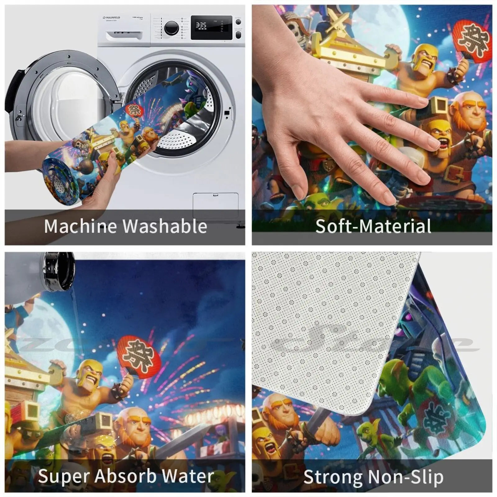 С Новым годом! Коврик нескользящий водопоглощающий дверной коврик с годом Zooba