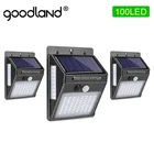 Goodland 100 LED Солнечный Свет наружная Солнечная садовая Лампа PIR датчик движения Солнечный свет водонепроницаемый для уличного украшения