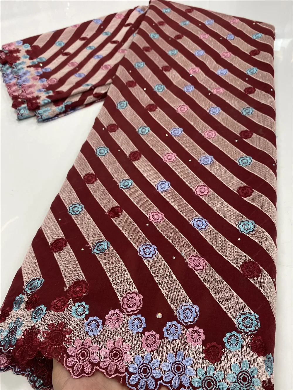 

African Dry Voile Lace Fabric 2020 High Quality Lace Swiss Voile Lace Cotton Nigerian Lace Fabrics For Wedding Sewing YA3536B-1