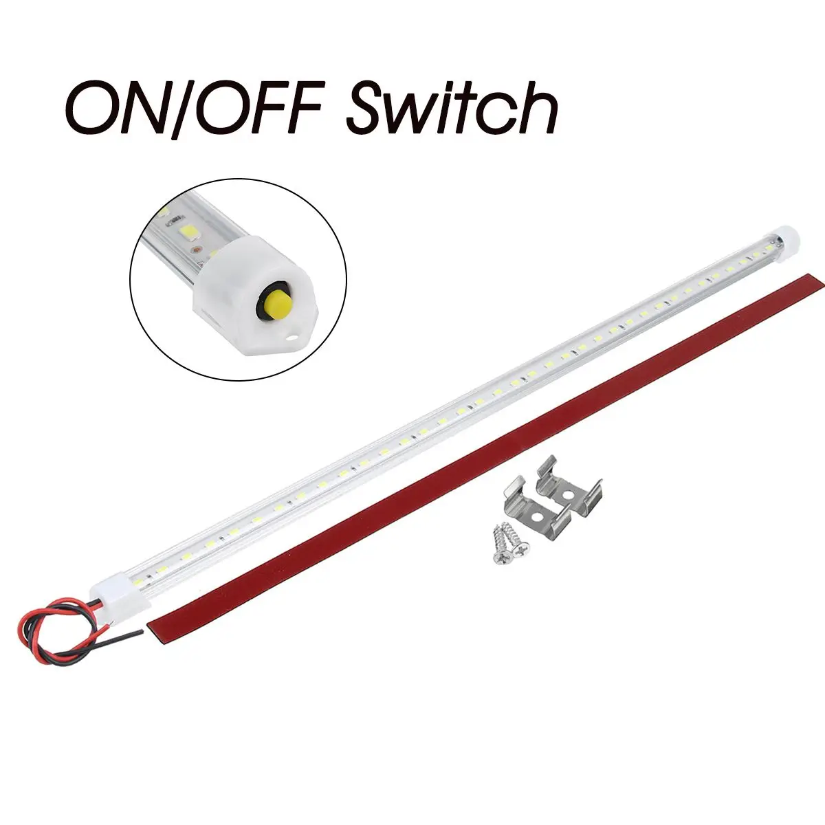 4pcs 50CM 12V 24V 36 LED Car Interior Light Bar Bright White Tube with Switch for RV Camper Boat Van Lorry Truck Caravan - купить по