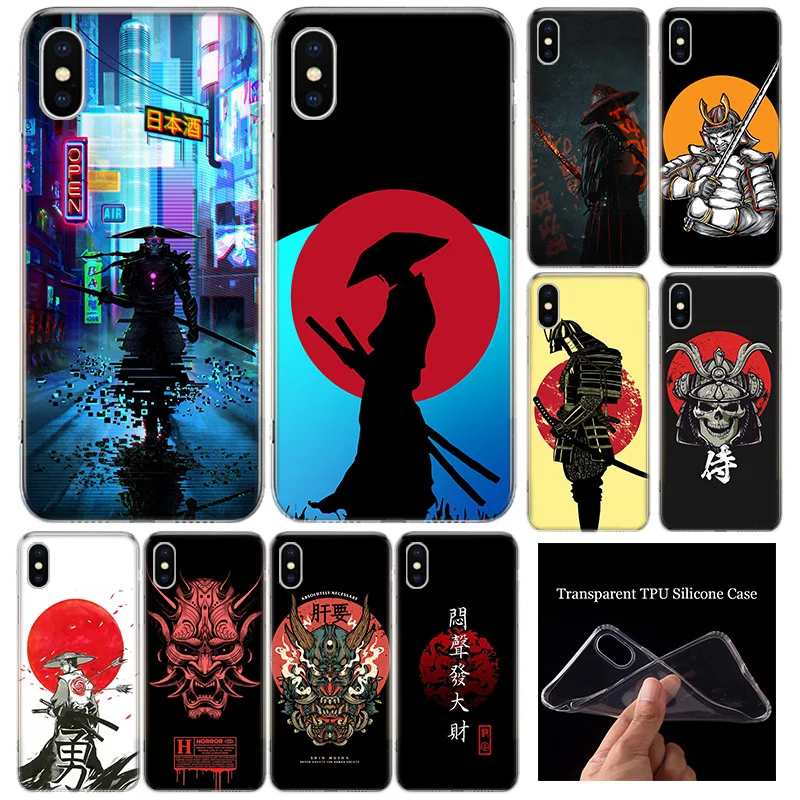 

Japan The Samurai Ninja Soft Silicone Phone Case For Apple iphone 11 12 Mini Pro XR X XS Max 7 8 6 6S Plus + 7G 6G 5 SE Cover Sh