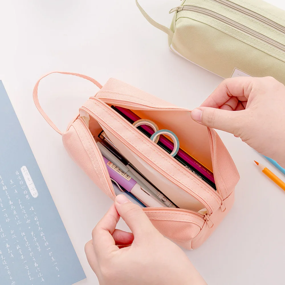 

Pencil Case School Student Supplies Pen Box Pen Bag Stationery Storage Bag Office High Capacity Multifunction Double layer