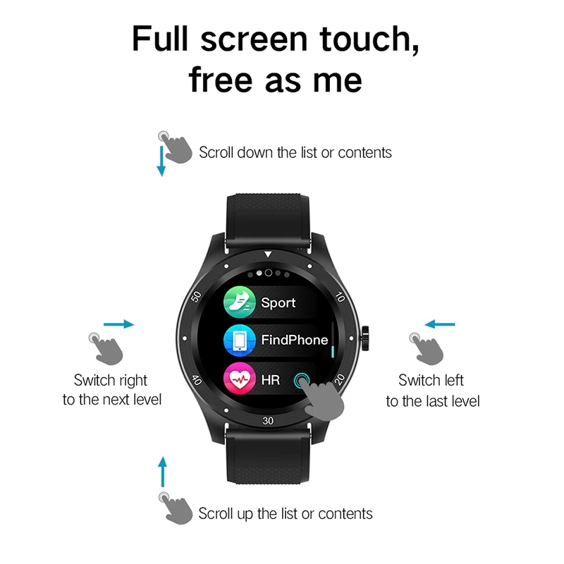 

S6 Smart Watch, Full Circle Full Press 1.3 HD Heart Rate Blood Pressure Sleep Monitoring Multi-Sport Tracking Bracelet