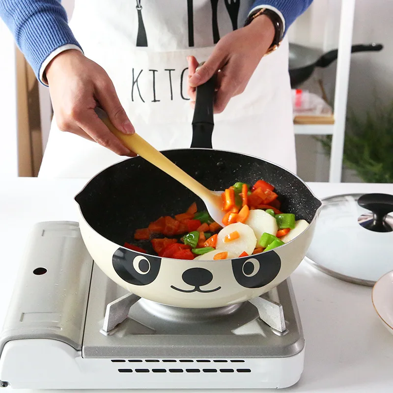 

Cookware 20cm24cm26cm Panda Pot Japanese Style Induction Cooker Universal Frying Pan Non-stick Aluminum Pot Frying Pan Stone Pot