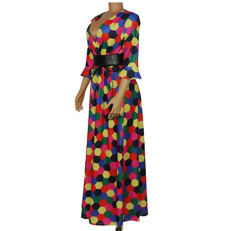 Элегантные африканские платья в горошек для женщин 2020 Дашики Лето Осень Макси