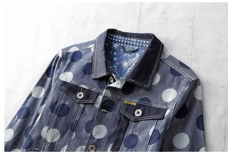 Байкерская Осенняя мужская куртка демисезонные мужские куртки в горошек