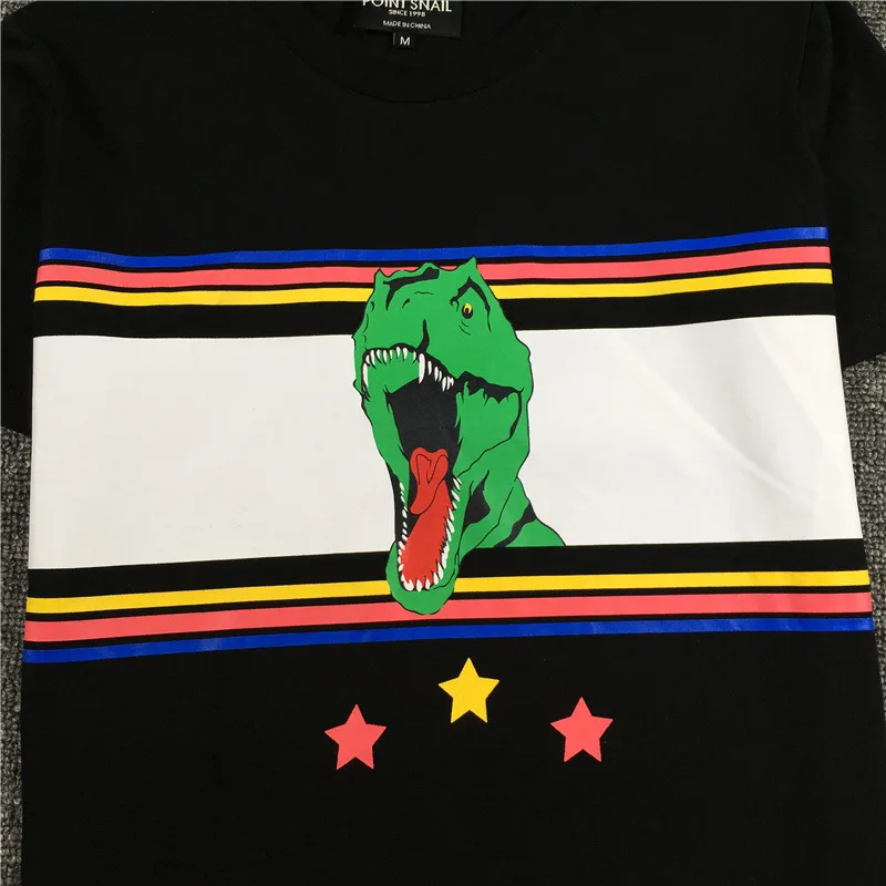 

19ss High New Novelty Men Dinosaur stars head T Shirts T-Shirt Hip Hop Skateboard Street Cotton T-Shirts Tee Top kenye #69