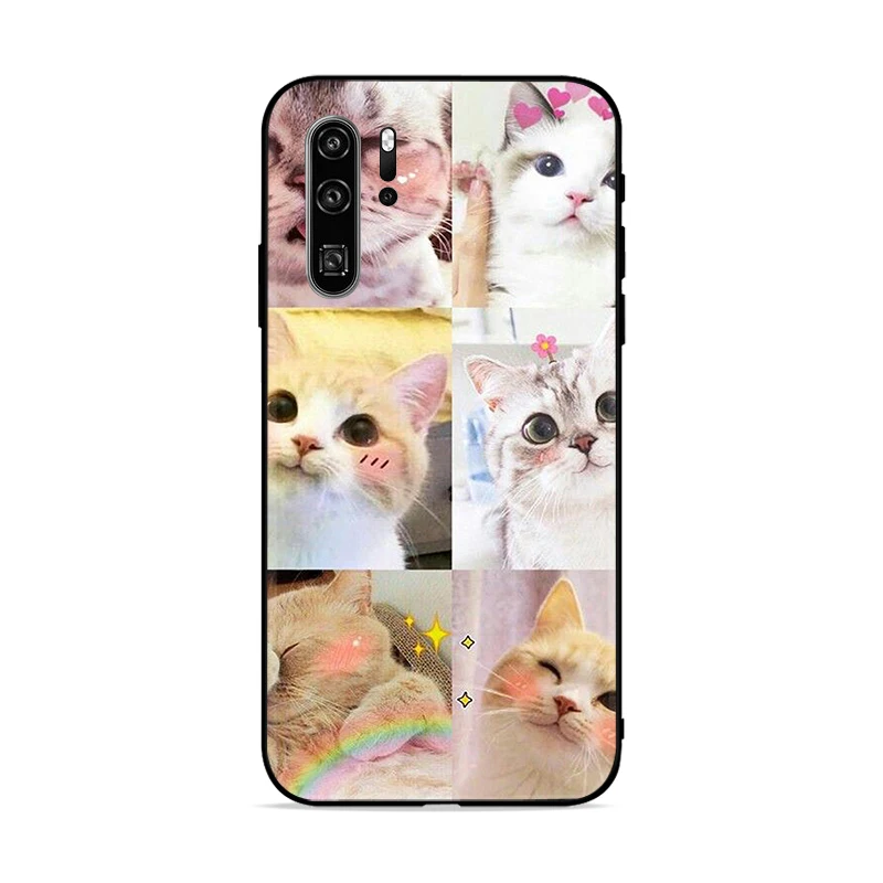 

Phone Case For Huawei P40 Pro Plus Lite P30 Pro Lite Cases Back Cover Soft TPU Cute Cat In Clothes Funny Pet Cat