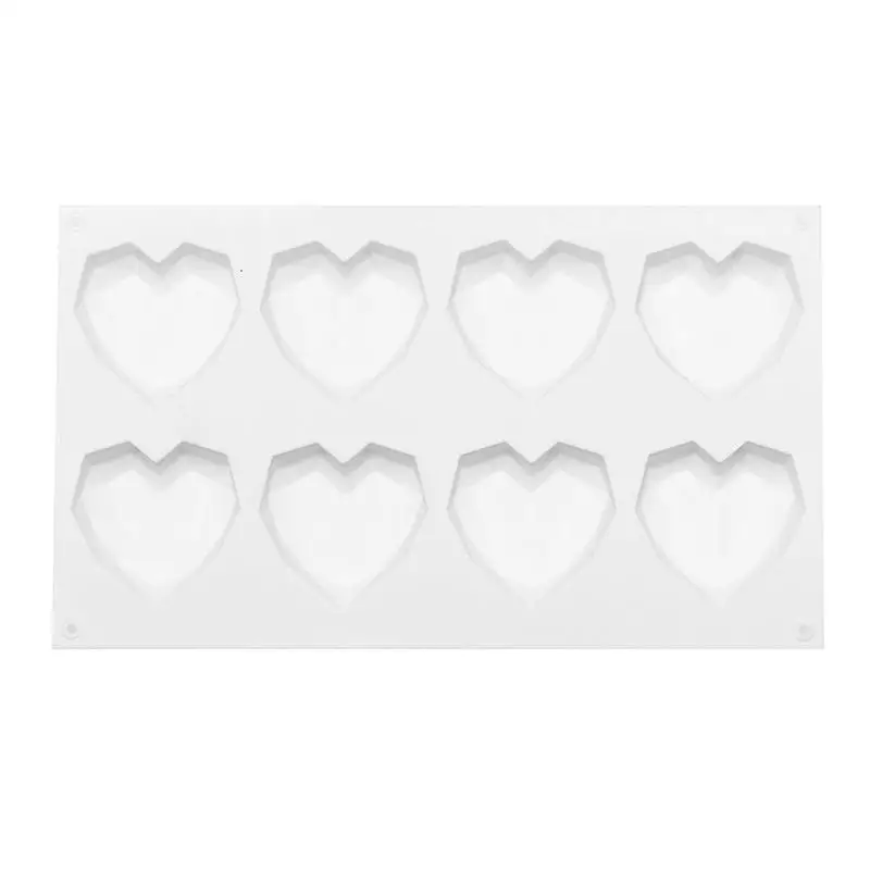 Пищевой силикон роскошный алмаз сердце десерт 3D торт формы для искусства мусс