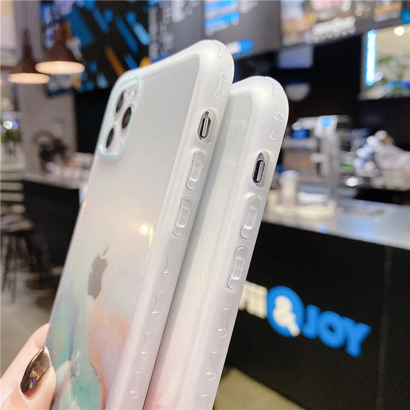 Роскошные блестящие прозрачные чехлы с мраморной текстурой для iphone 11 Pro Max 7 8 plus