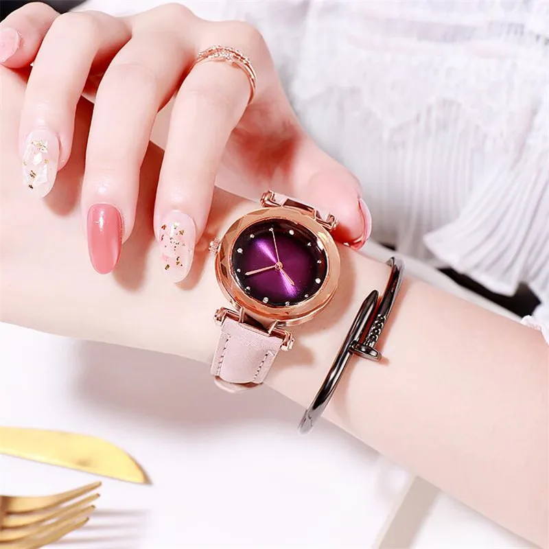 Новые женские часы стразы кожаный браслет наручные модные аналоговые кварцевые |