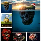 Алмазная живопись, пейзаж, Череп, вышивка крестиком, рукоделие, сделай сам, алмазная вышивка, новый продукт, украшение для дома, подарки на Хэллоуин