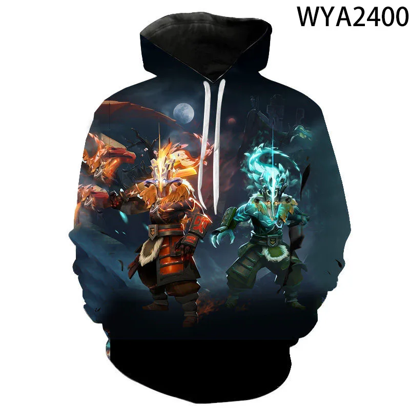 Осенние стильные толстовки мужские и женские с 3D принтом игровая Толстовка Dota 2