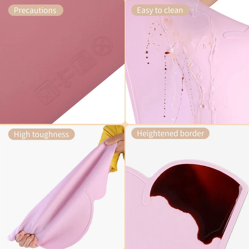 Let's Make-Mantel Individual de silicona con forma de nube para ni&ntilde;os, alfombrilla de grado alimenticio resistente al calor, mantel port&aacute;til para mesa de comedor, 1 unidad-4