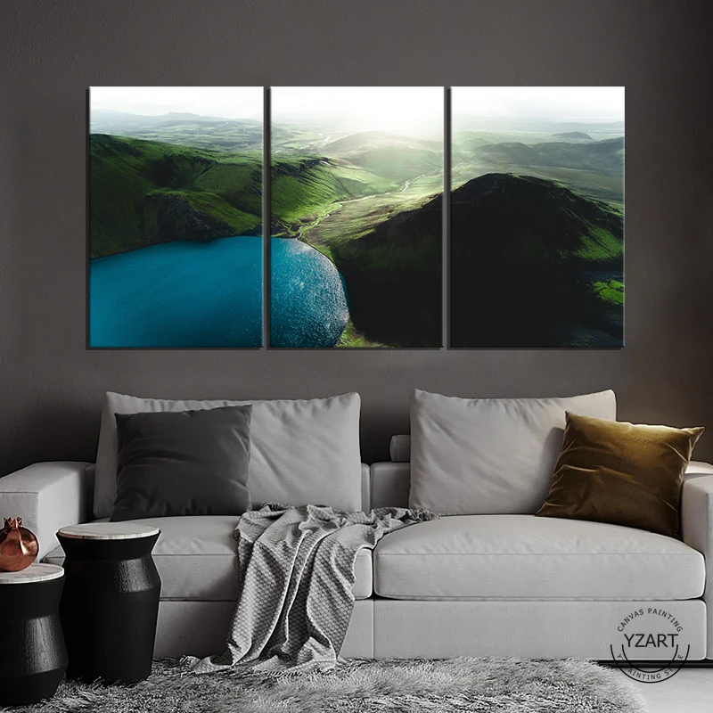 

3pcs Greenland HD nature landscape painting for Home Decor Wall Art