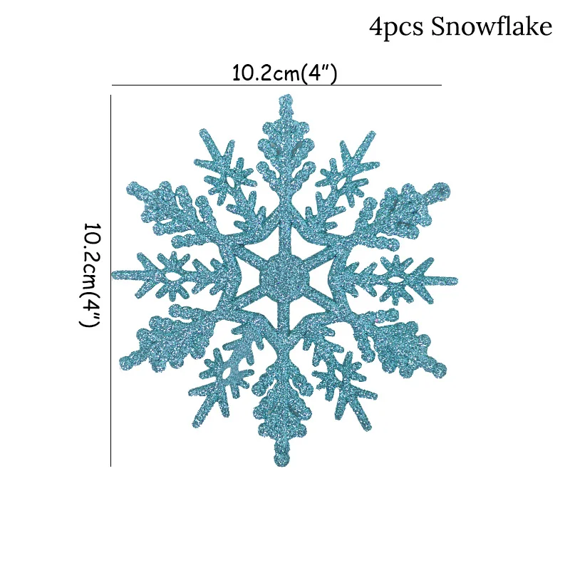 4pcs Snowflake 4/30 шт. белый Пластик поддельные Снежинка Подвески для рождественской вечеринки Подвески год Рождественская елка украшения вечерние украшения для носа - Цвет: 4pcs Snowflake