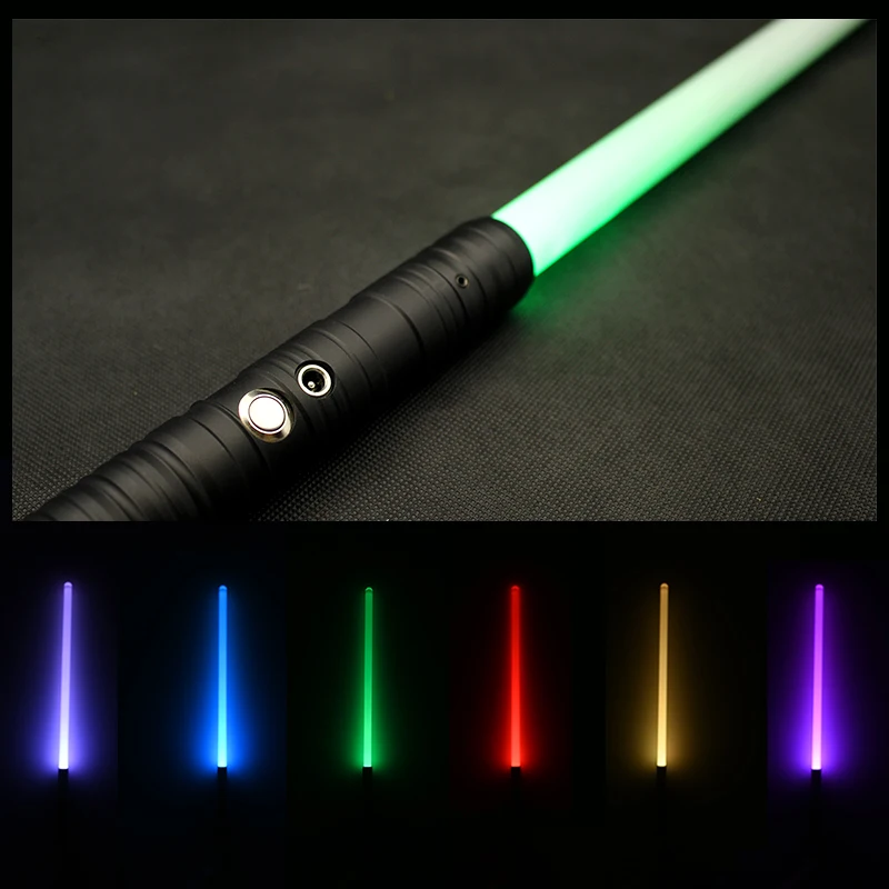 Электронный СВЕТОДИОДНЫЙ световой меч 79 см металлический RGB 7 цветов сменный