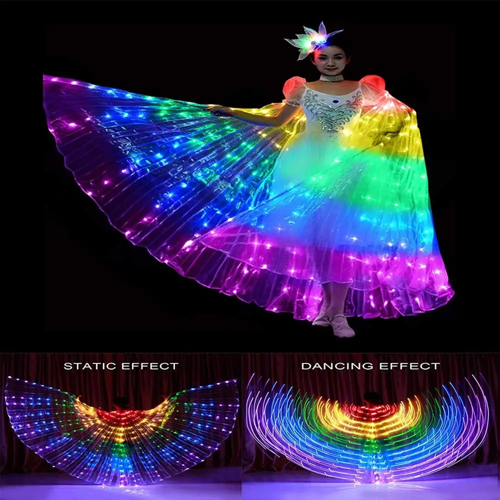 360 LED крылья для танца живота исиды радужного цвета реквизит фотосъемки на