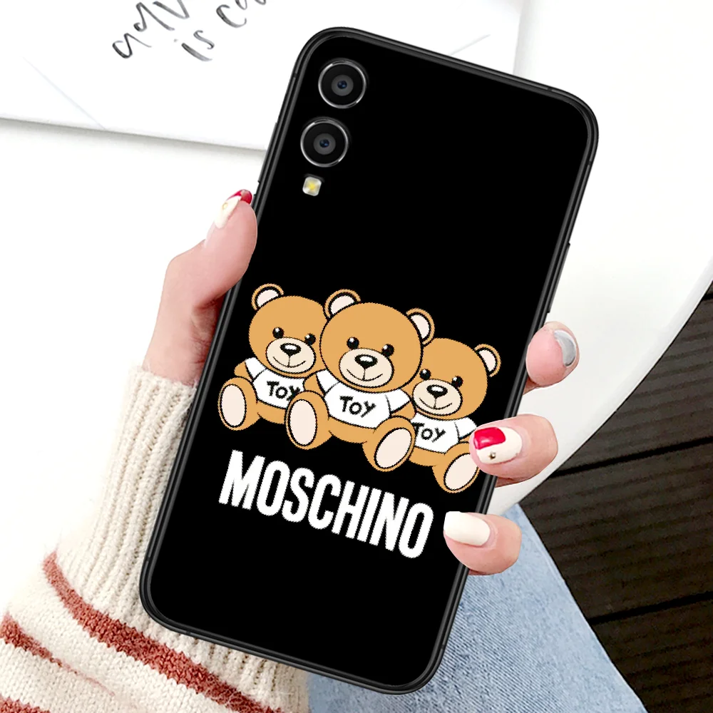 

Moschinoe Cute Bear Phone Case For Huawei Honor 6A 7A 7C 8 8A 8X 9 9X 10 10i 20 Lite Pro Play black Shell Luxury Funda Tpu Cover
