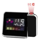 Проекционный ЖК-будильник с календарем, метеостанция, Метеорологический термометр, бесшумная цифровая подсветка, часы с повтором сигнала, товары для дома