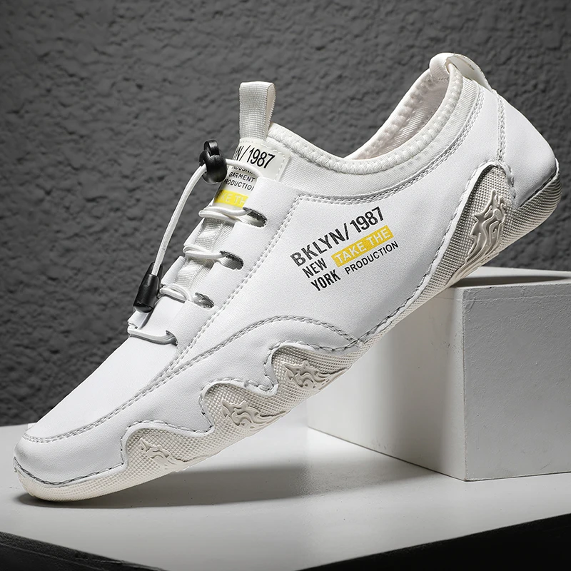 

Mens White Sneaker Male Comfortable Outdoor Leisure Walking Shoes Men Breathable Lightweight Casual Flats Classic Soft Loafers