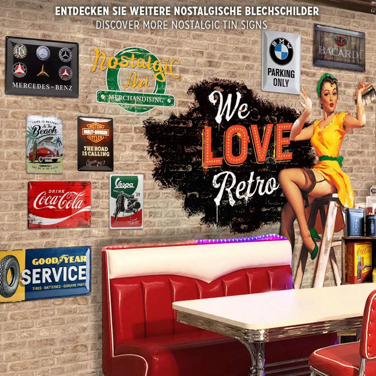 

Nostalgic-Art USA-Hamburgers, Metal Colourful, Tin Sign 30 x 40 cm