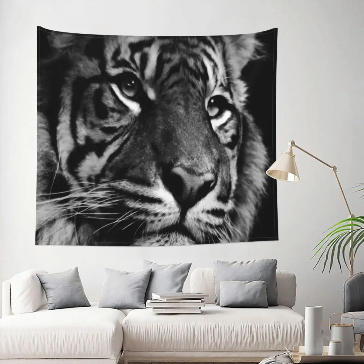 

Portrait Of A Tiger Tapestry Cobija Animal Wildlife Decoration Wall Room Home Decor Hanging Bedroom Kawaii Cute Style