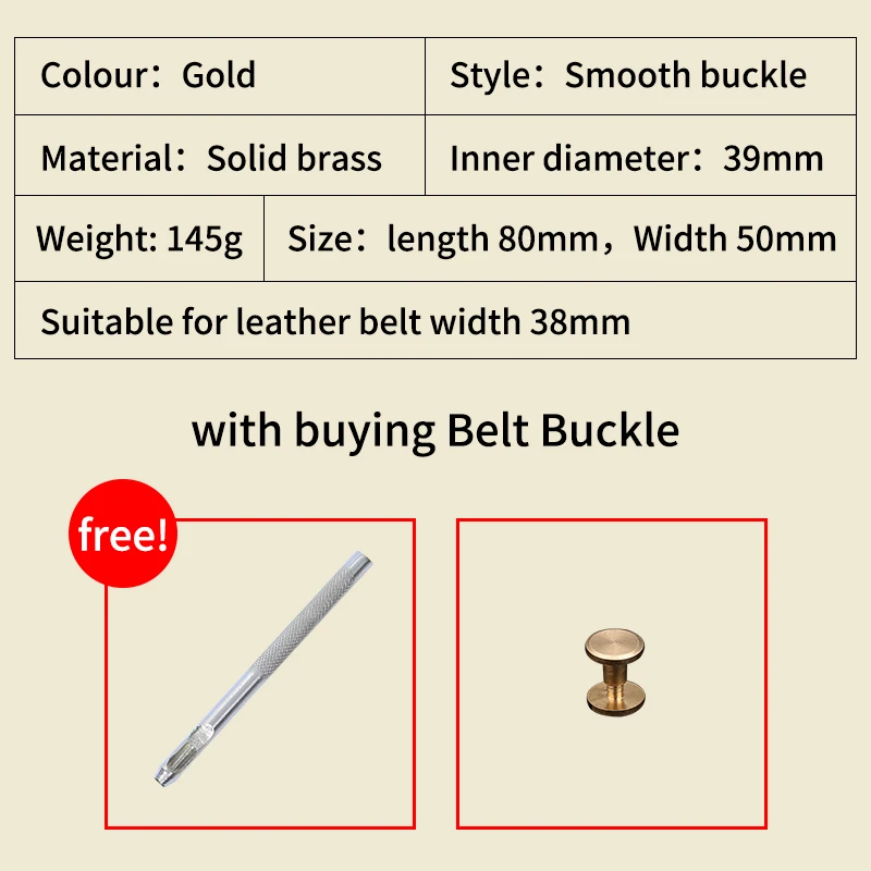 Мужской ковбойский ремень с пряжкой из твердой меди и латуни не вызывает