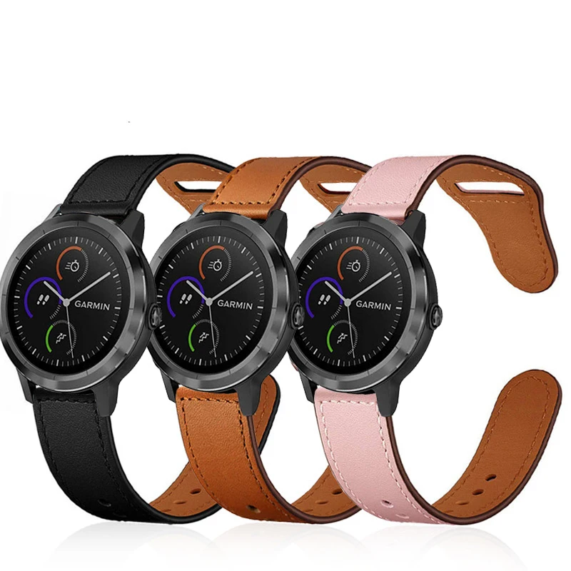 

For Garmin active NEW Genuine Leather Watch Band Strap for Garmin vivoactive 4 Replacement Soft Wrist band strap good quality