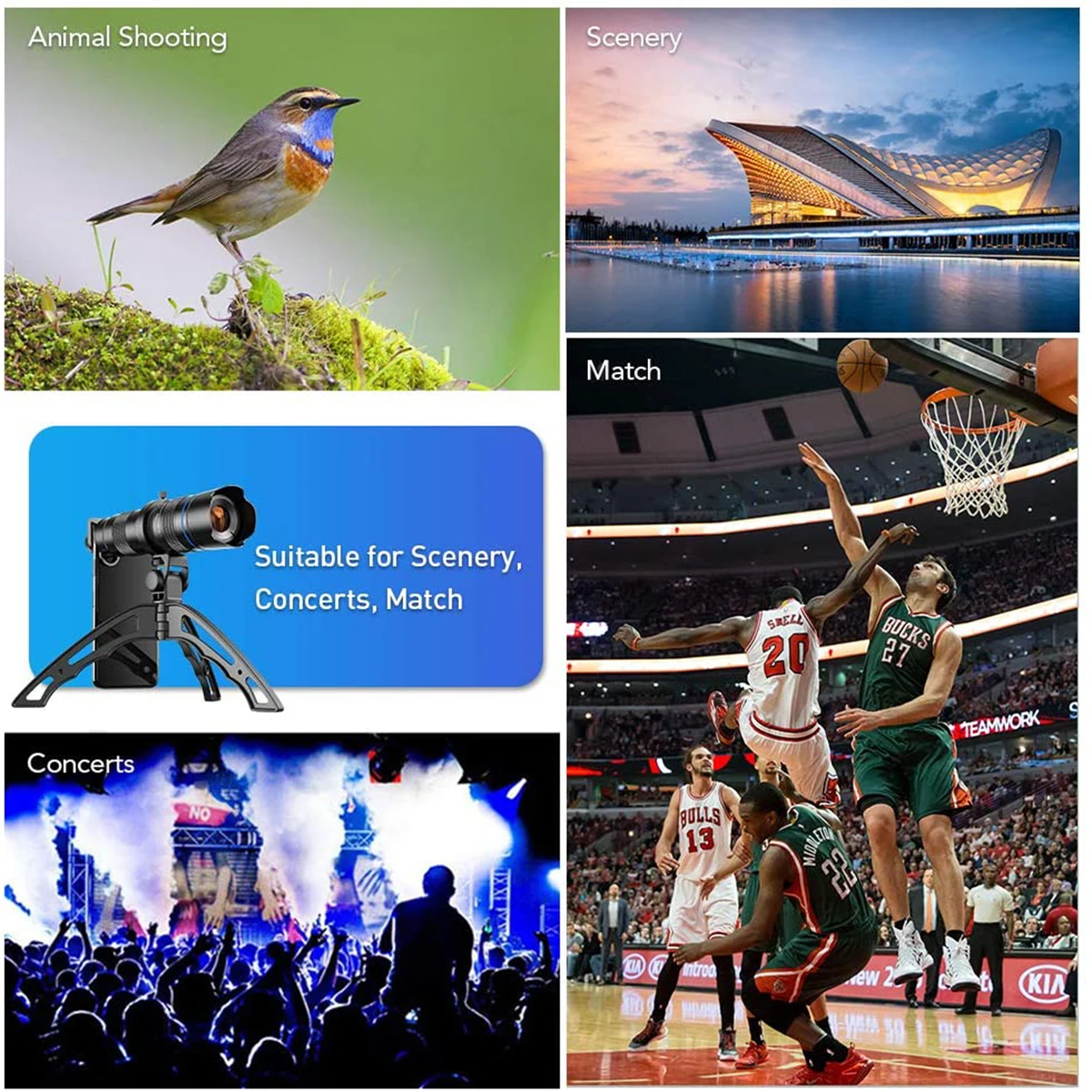 

Apexel HD 20-40X Mobile Phone Camera Lens With Tripod Telescope Zoom Macro Lens for Iphone Samsung Camera Kits With Clip Lens