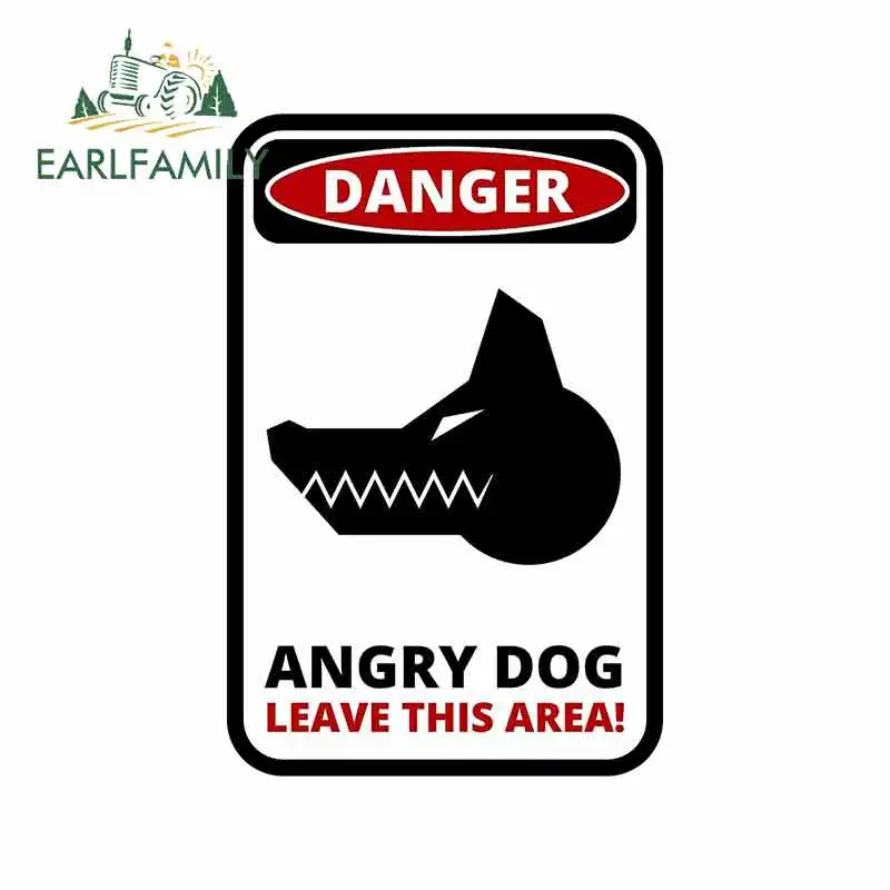 

EARLFAMILY, 13 см x 8,6 см, Φ предуПредупреждение ительный знак, опасность, злобная собака, наклейка, самоклеящийся графический