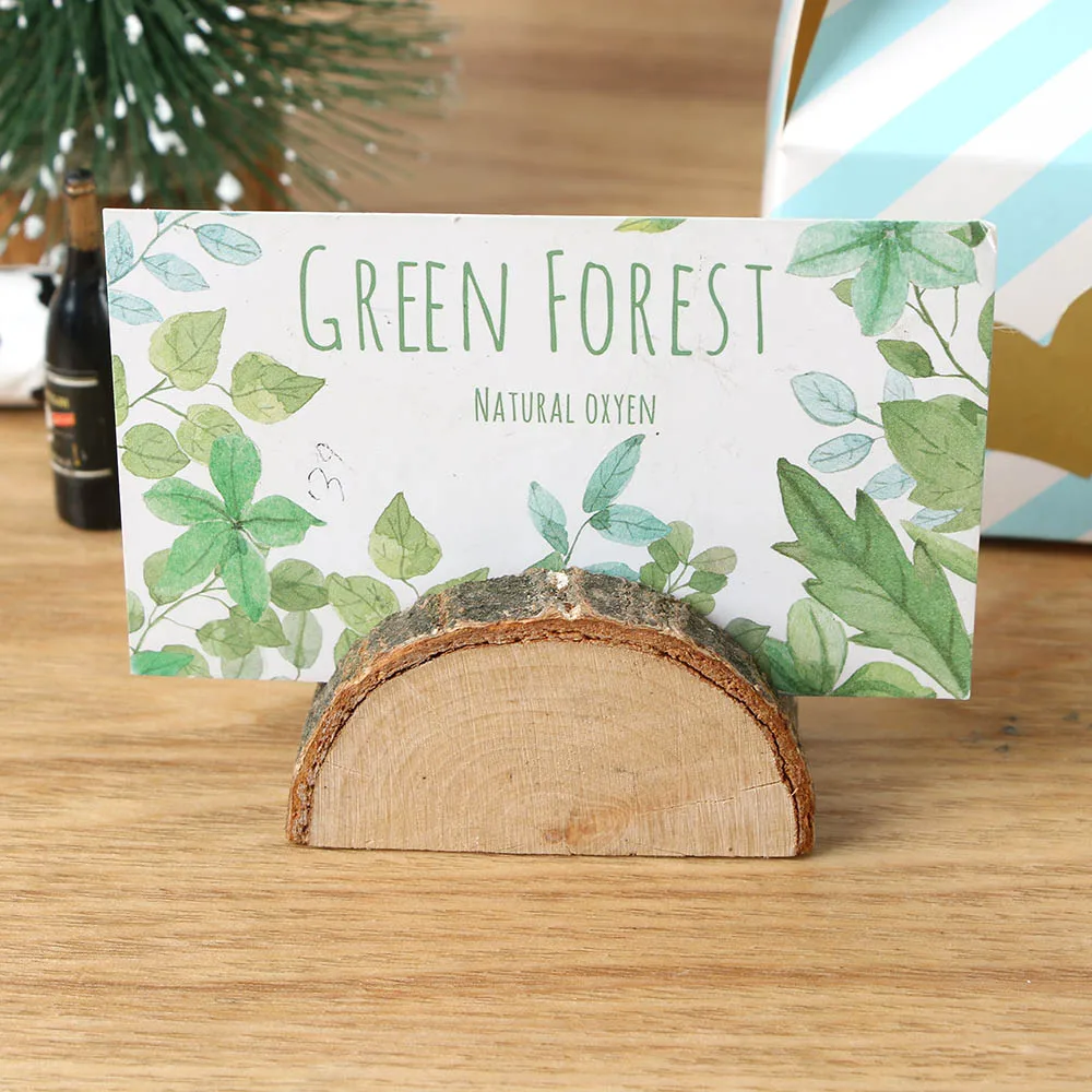 Дерево ворс карточка с именем и местом журнал фото клип держатели коры Memo форма