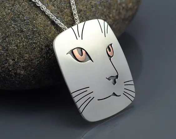 

925 пробы серебро лазерная резка леди кошки ожерелье