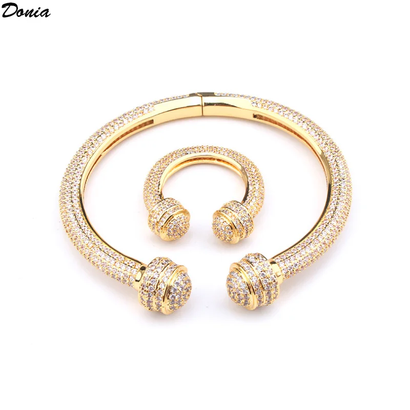 

Donia jewelry Fashion luxury ladies bracelet inlaid with aaa zircon bracelet zircon ring set Joker atmospheric hand jewelry