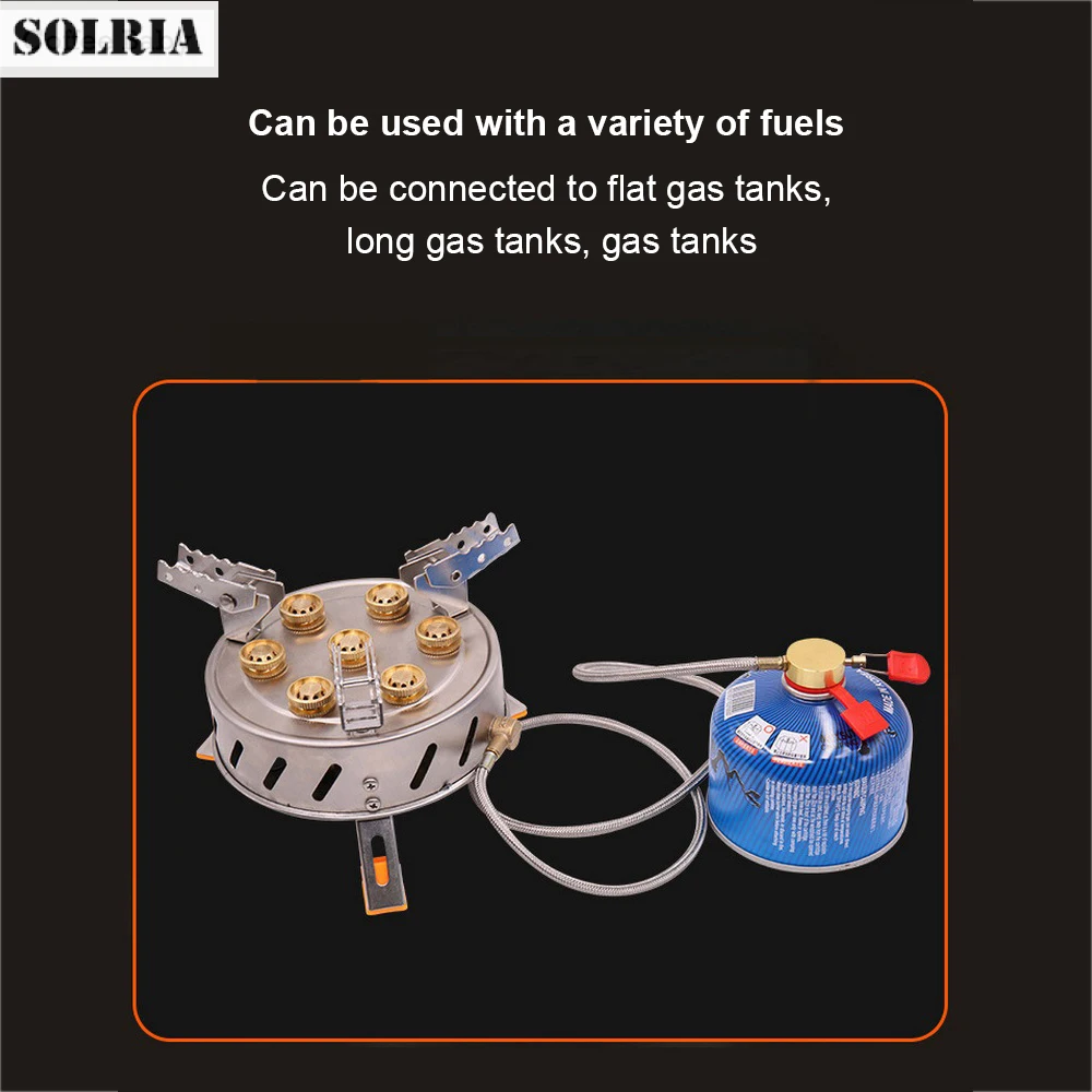 

Outdoor Gas Stove Folding Cooking Furnace Camping Split 7 Burners Gas Stove Stainless Steel Kitchen Outdoor Camping Tools