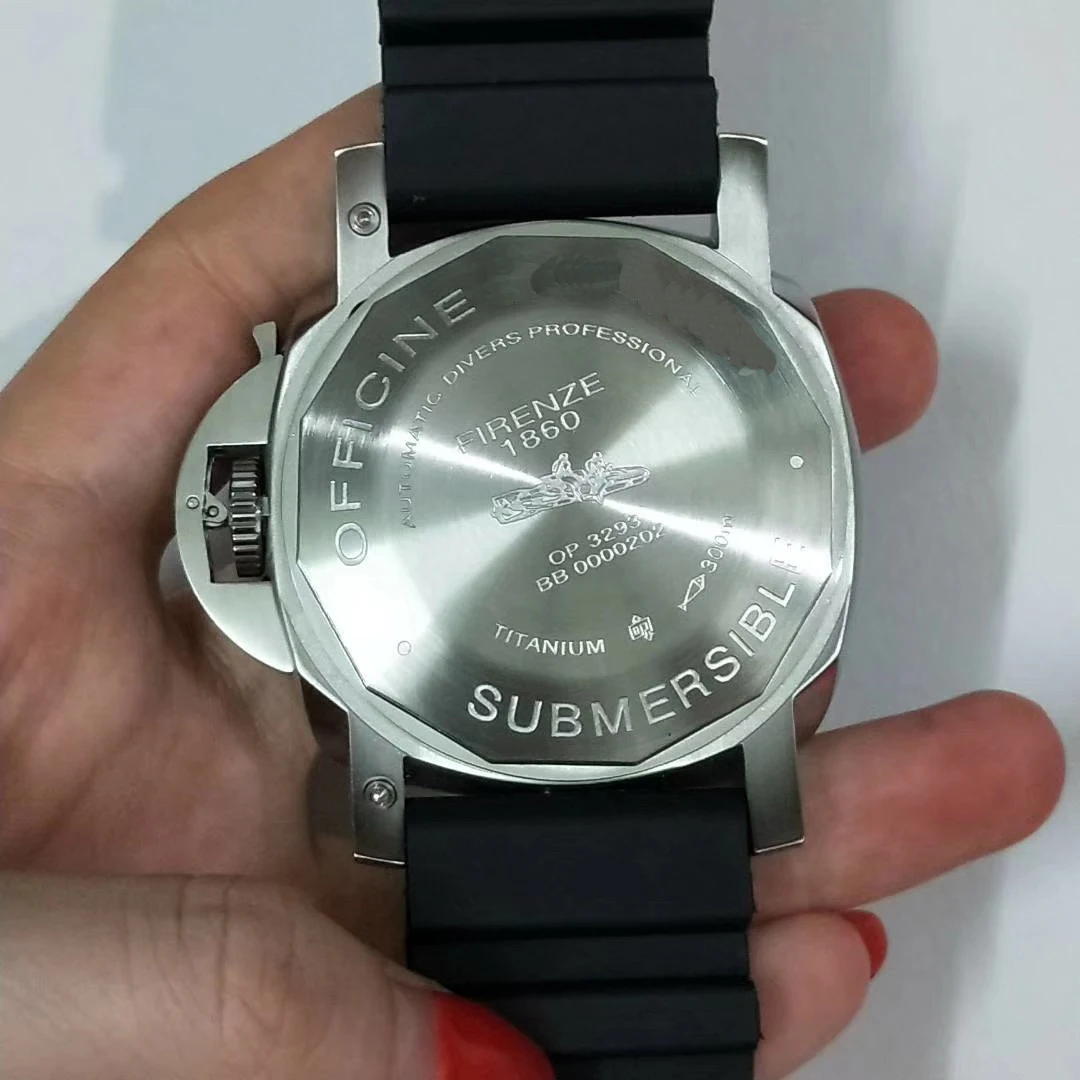 

Classic New Men Automatic Mechanical Sapphire Stainless Steel Watches Silver Black Luminous Carbotech Sports Watches 47mm